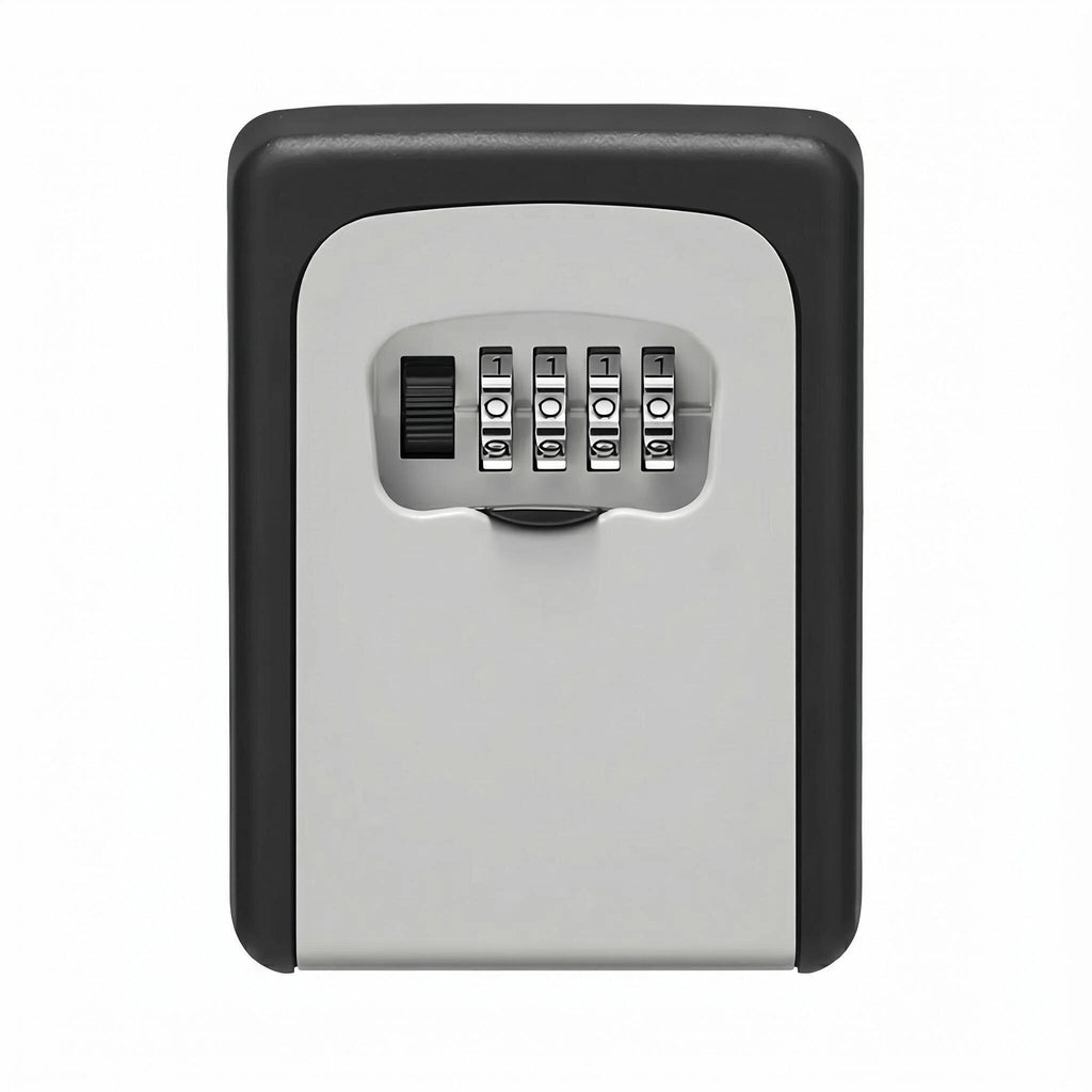 Asoricing Key Lock Box, Portable Wall Mount Lockbox Security Safe Box for Outside Outdoor Home Office Door Handle House Key, Gray