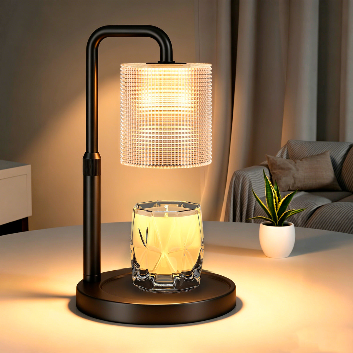 Asoricing Candle Warmer Lamp, Timer Dimmer Adjustable Height for New Home Bedroom, Vintage Home Decor for Scented Jar, Black