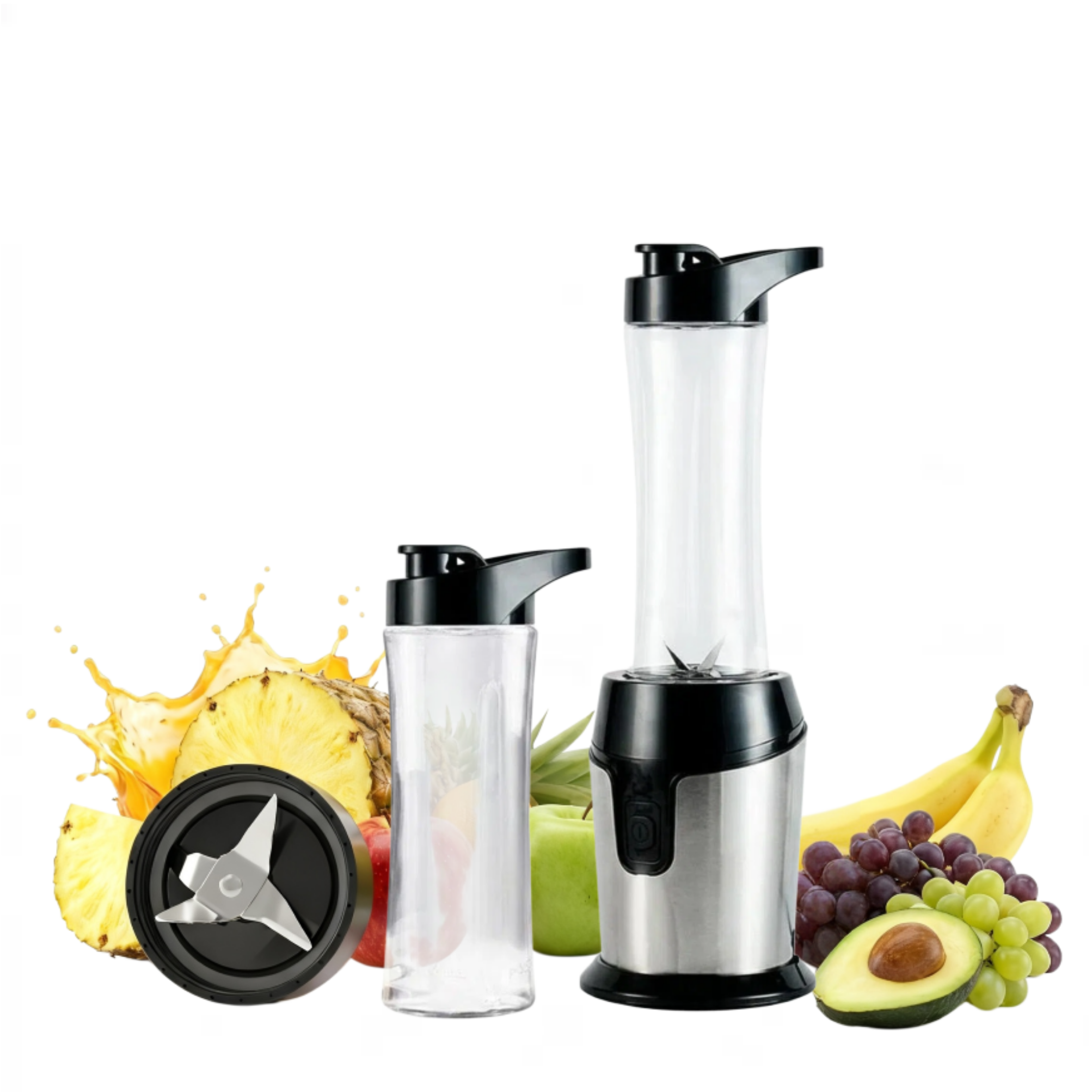 Asoricing Portable Blender, 600ML Personal Smoothie Blender Cup, 4-Blade 3D Stainless Steel Blades, Double-Layer Design, 22000 RPM High-Speed, 110V–240V, Black