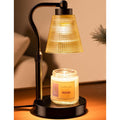 Asoricing Candle Warmer Lamp, Height Adjustable & Dimmable with 2/4/8H Timer, 2*50W Halogen Wax Melter Warmer for Home Office Décor, Flameless & Smokeless, Gift for Women Mom, Black-Amber