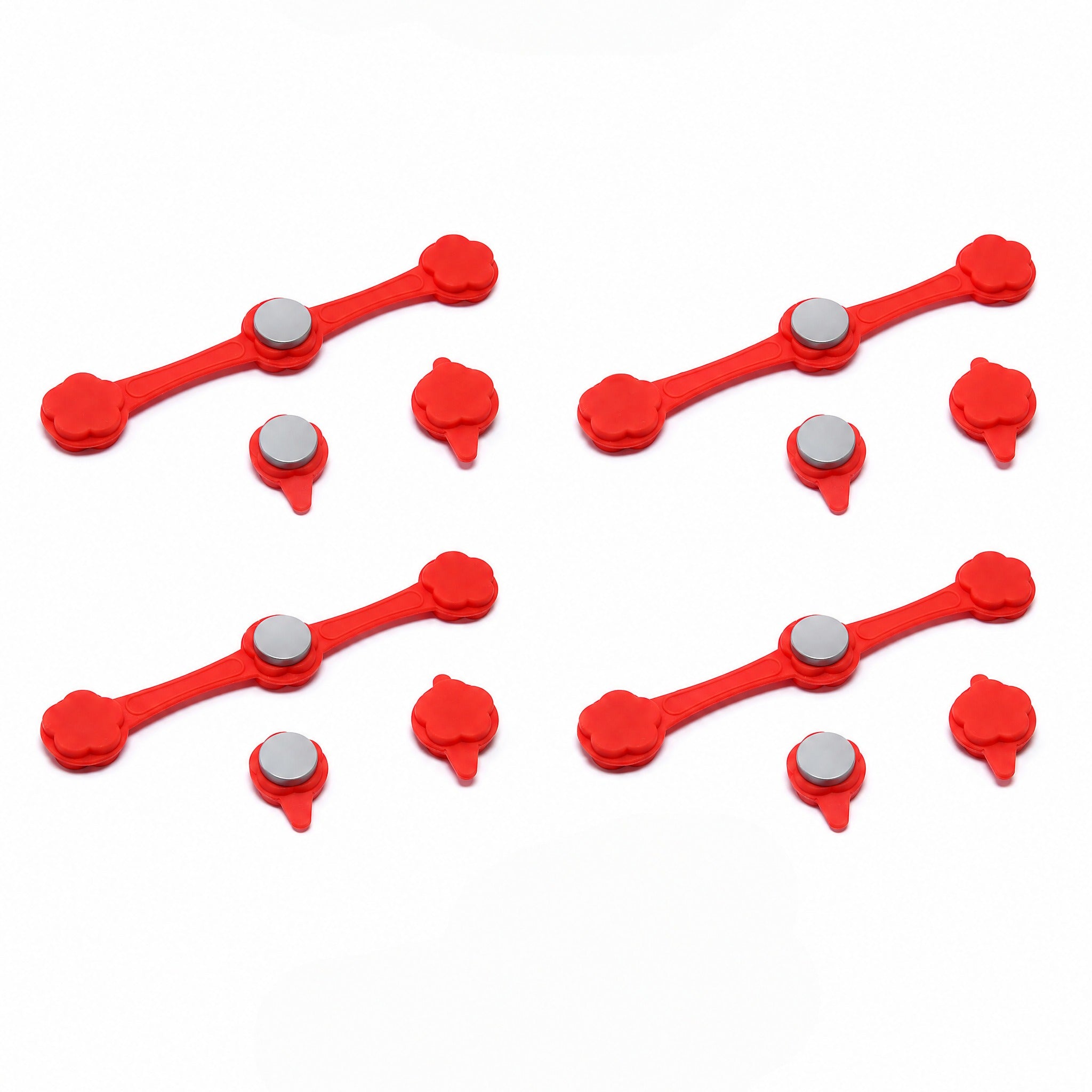 Asoricing Air Fryer Magnets for Parchment Paper, Silicone Clips, Heat Resistant Magnetic Fasteners, Red, 4 Sets