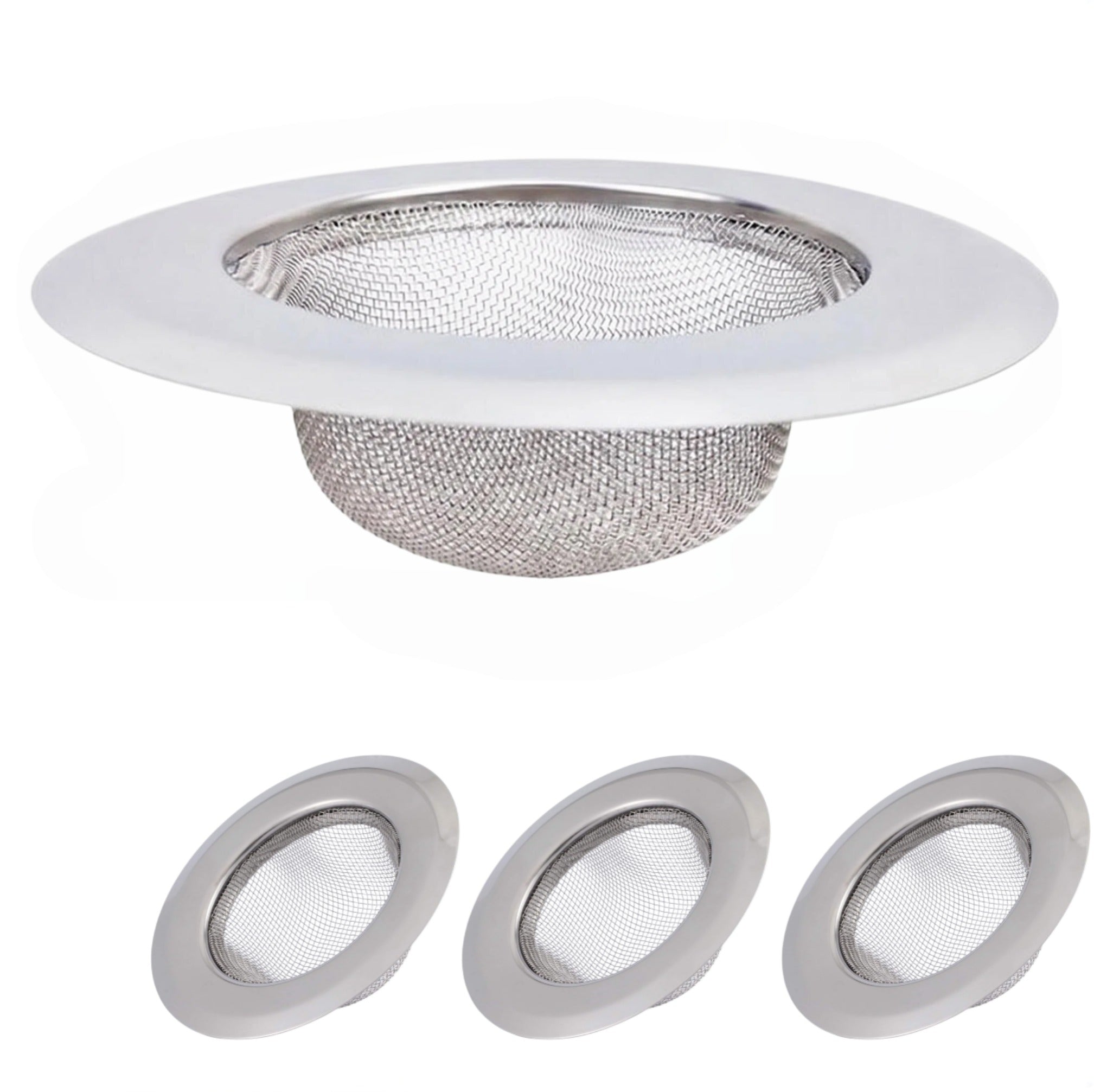 Asoricing 3 Pcs Sink Drain Strainer, Shower Drain Cover, Anti-Clogging, Stainless Steel Material, Common for Kitchen, Toilet, and Sewer