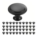 Asoricing Cabinet Handles, Kitchen Cabinet Handles, Round Thumb Single Hole Handle, Mushroom Head, Stainless Steel, A Set of 40 Pc, Black