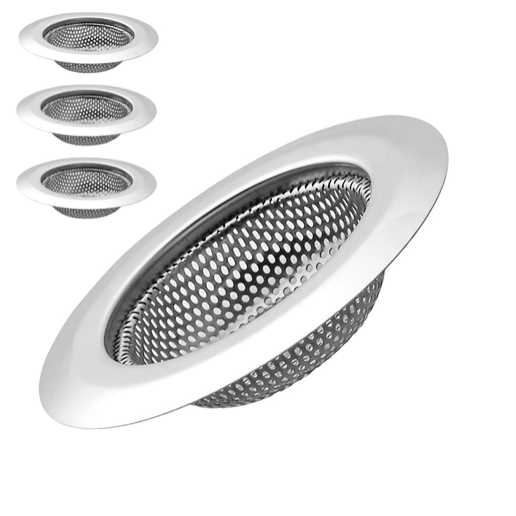 Asoricing Sink Drain Strainer, Kitchen Sink Drain Strainer, Stainless Steel Material, Prevent Blockage, Durable and Long-Lasting, Wide Edge Kitchen Sink Filter (3 Pack)