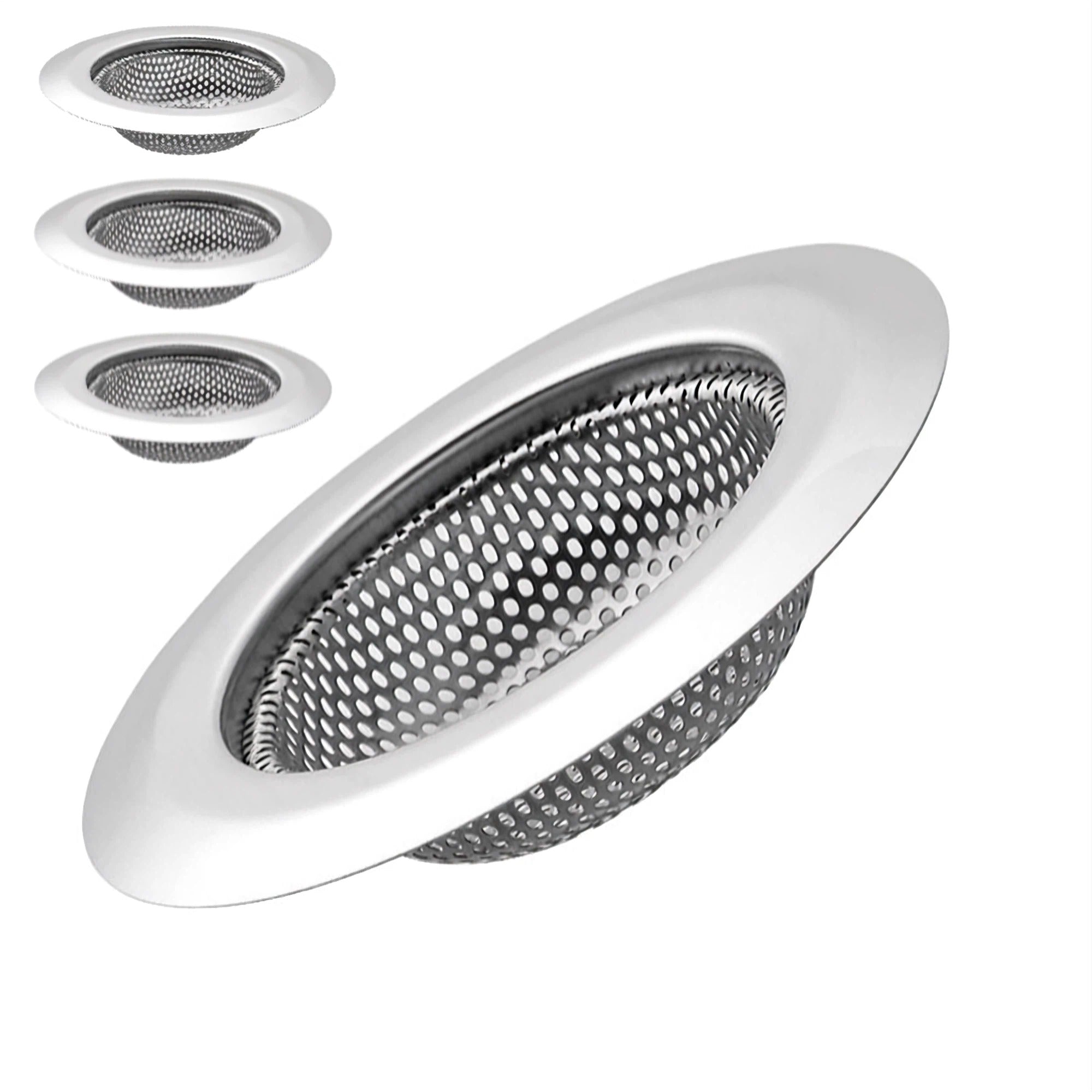 Asoricing Sink Drain Strainer, Kitchen Sink Drain Strainer, Stainless Steel Material, Prevent Blockage, Durable and Long-Lasting, Wide Edge Kitchen Sink Filter (3 Pack)