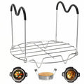 Asoricing 7.7" Stainless Steel Steamer Rack with Silicone Handles, Wire Steaming Tray Trivet for Pressure Cooker, Instant Pot & Air Fryer, for Veggies, Eggs & Meat, Dishwasher Safe