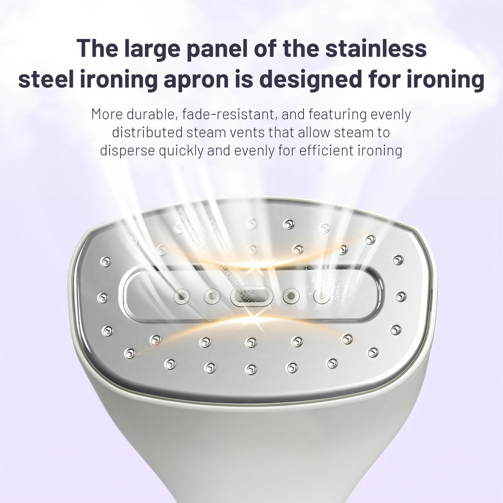 Asoricing Steamer for Clothes, Handheld Garment Steamer for Clothes, Flat Iron and Steam Press in One, Portable, High-Powered, Large Water Tank, Beige