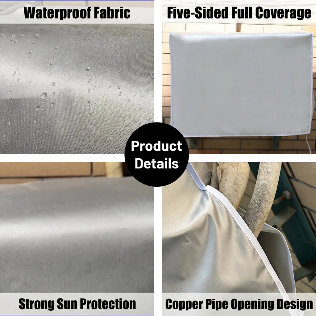 Asoricing AC Shade, Air Conditioner Cover, Outdoor Air Conditioning Hood Protector, Dust Proof and Light Blocking, Silvery
