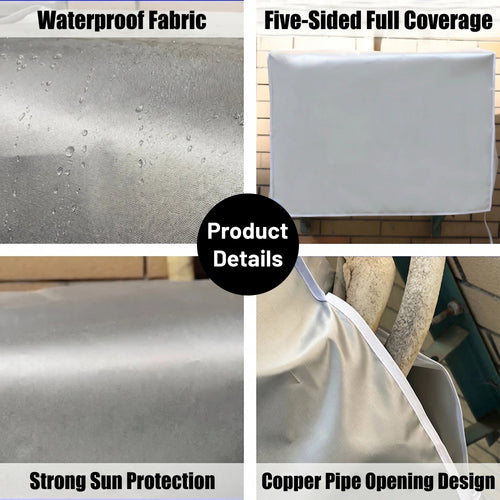 Asoricing AC Shade, Air Conditioner Cover, Outdoor Air Conditioning Hood Protector, Dust Proof and Light Blocking, Silvery