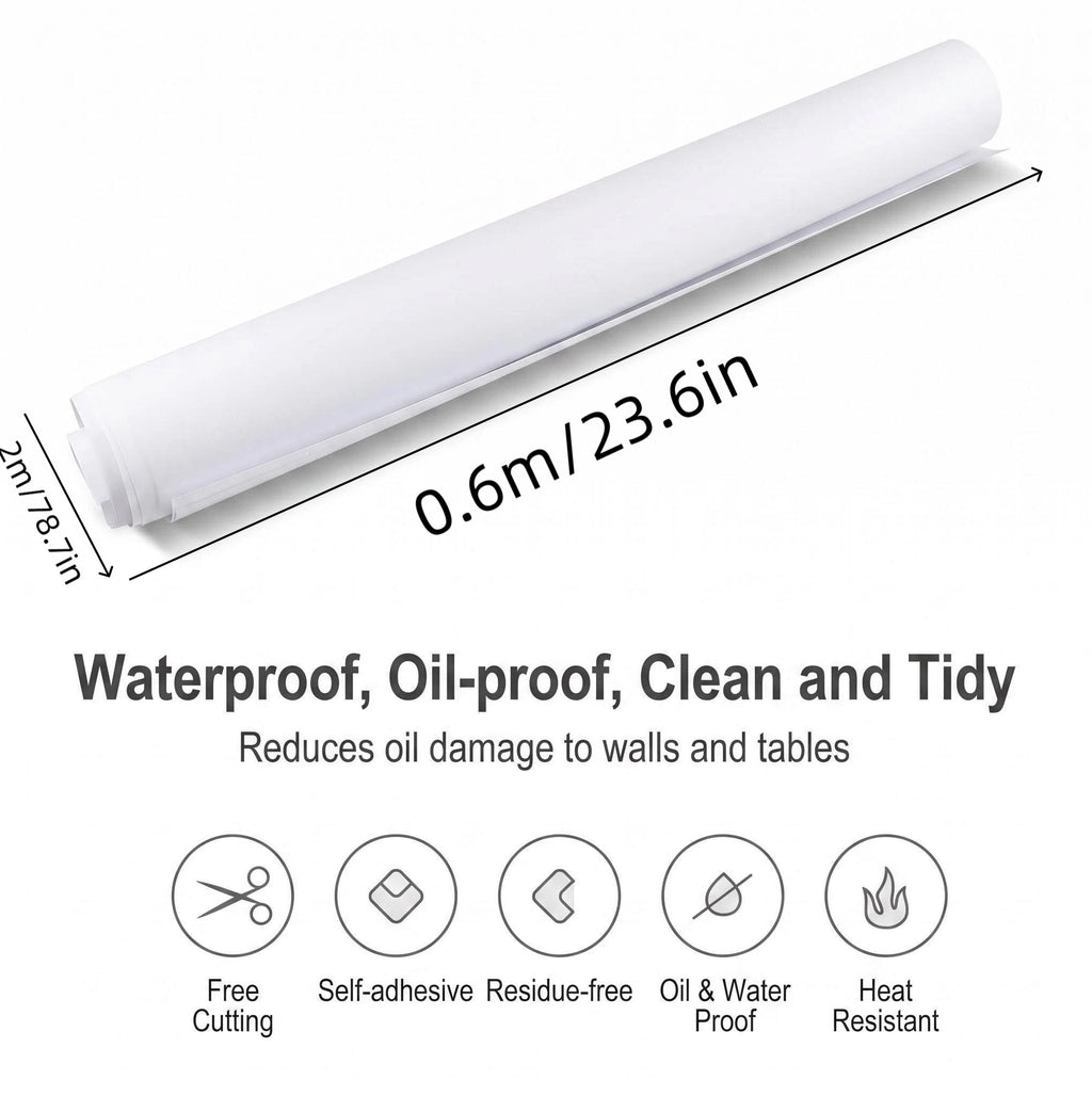 Asoricing Clear Contact Paper, Clear Wall Protector, Self-Adhesive, Kitchen Backsplash Wall Protector for Cupboard Doors, Walls, Kitchen, 23.6in X 6.56ft