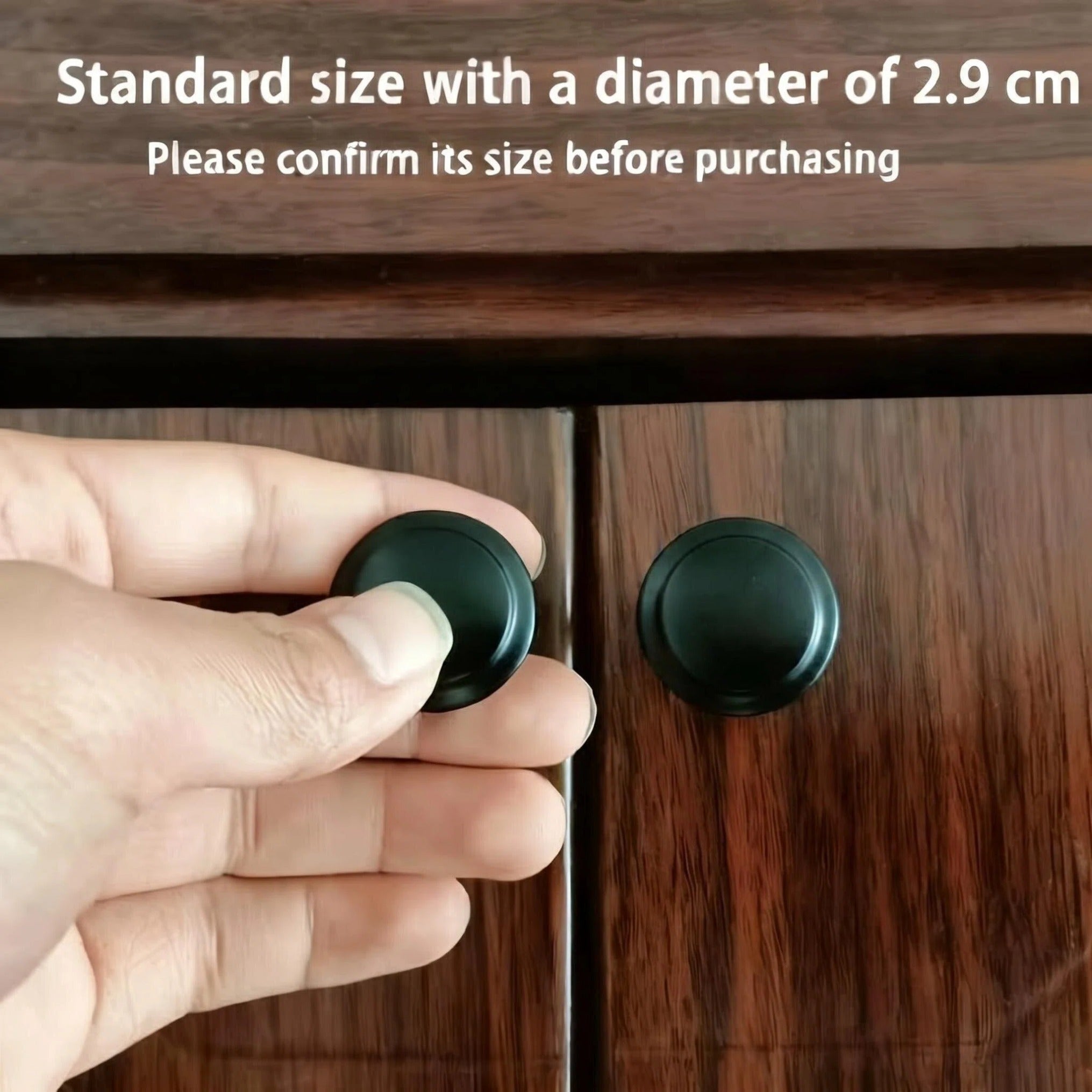 Asoricing Cabinet Handles, Kitchen Cabinet Handles, Round Thumb Single Hole Handle, Mushroom Head, Stainless Steel, A Set of 40 Pc, Black