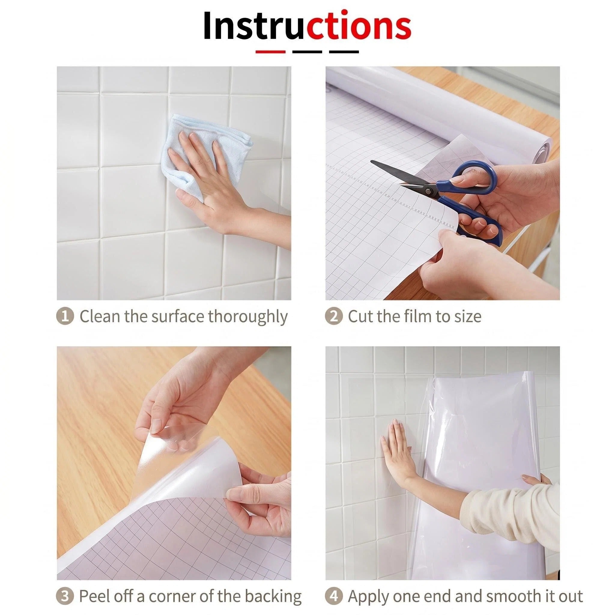 Asoricing Clear Contact Paper, Clear Wall Protector, Self-Adhesive, Kitchen Backsplash Wall Protector for Cupboard Doors, Walls, Kitchen, 23.6in X 6.56ft