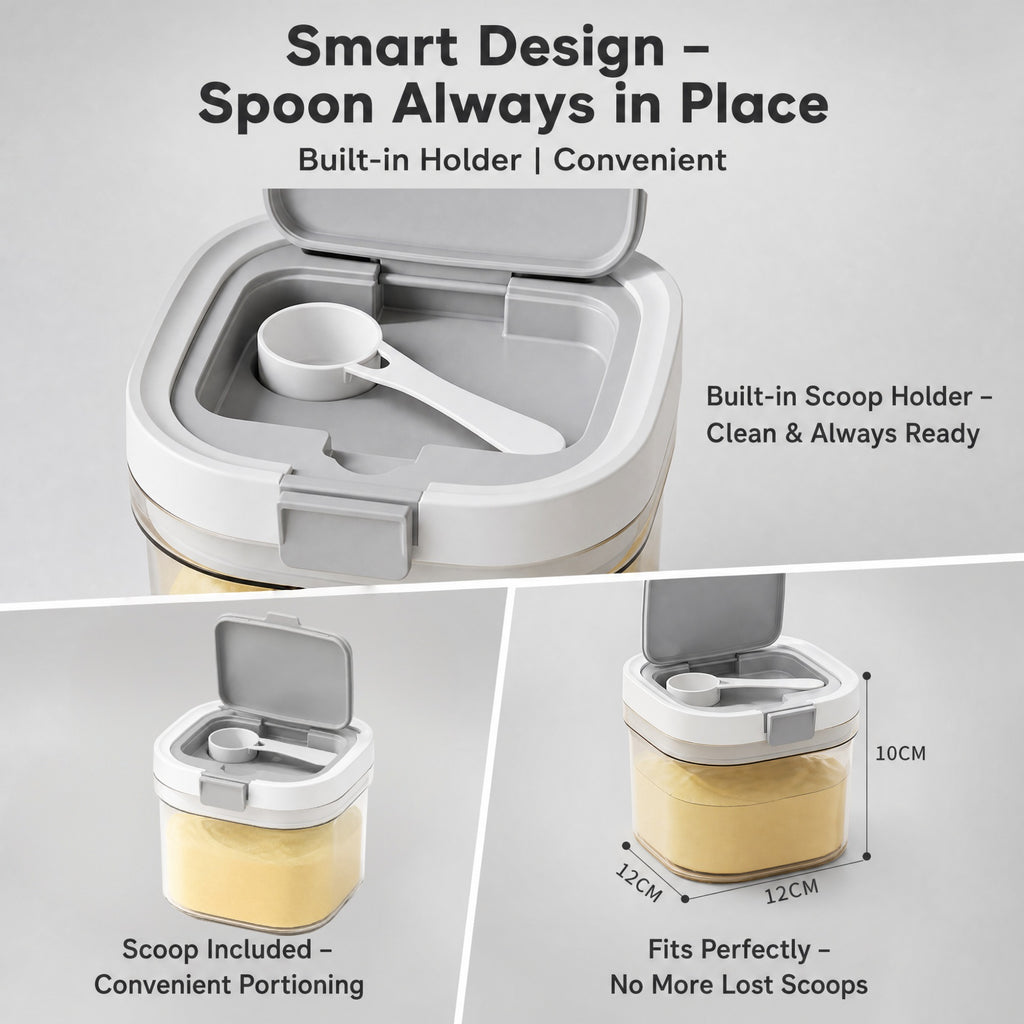 Asoricing Airtight Formula Container - 27 fl oz Clear Baby Formula Storage Container with Scoop for Travel and Dry Food