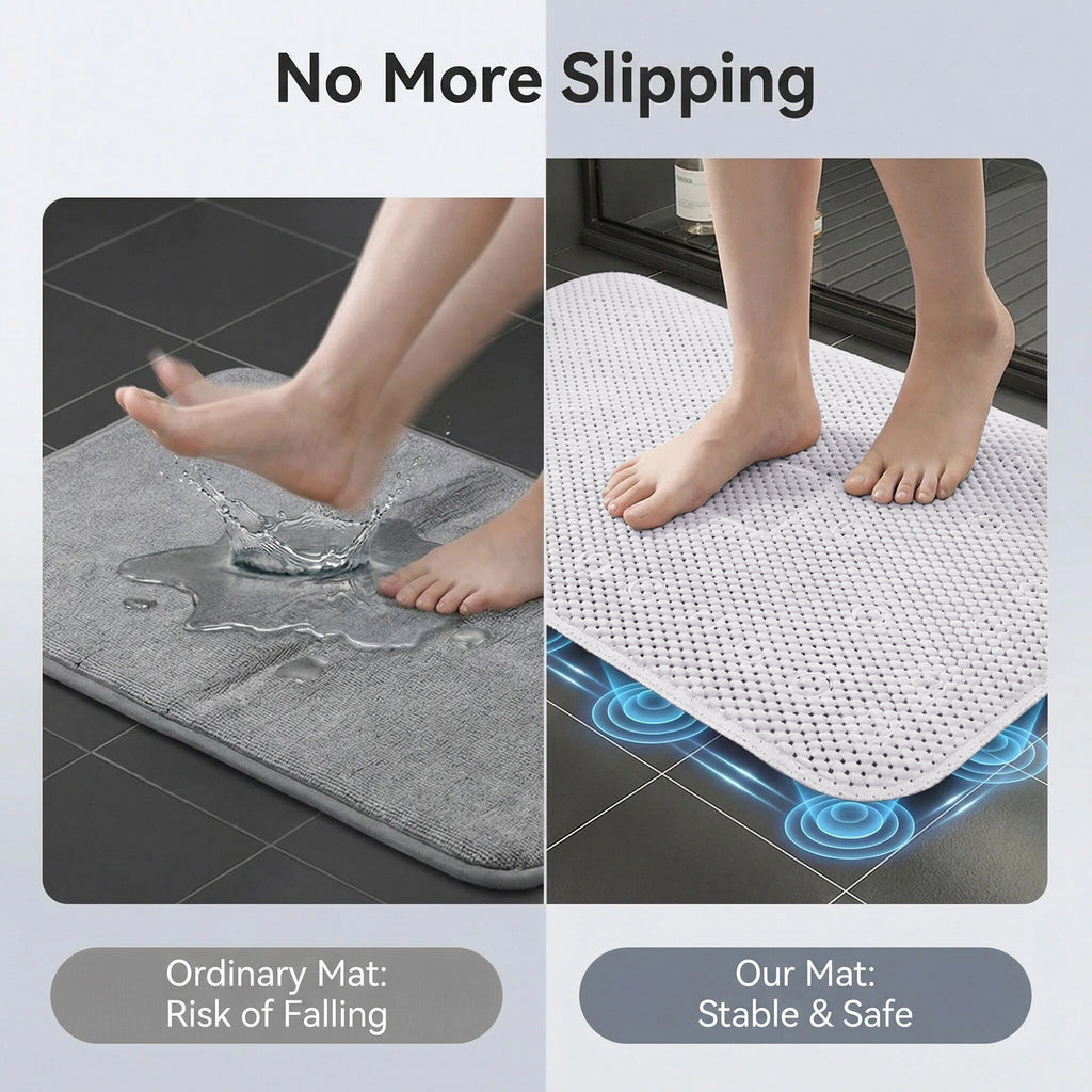 Non Slip Shower Mat, 27.56x15.75 Inch Bathtub Mat Strong Suction Cups Aesthetic Bath Mat for Inside Shower with Soft Texture, Quick-Dry Drain Holes, White