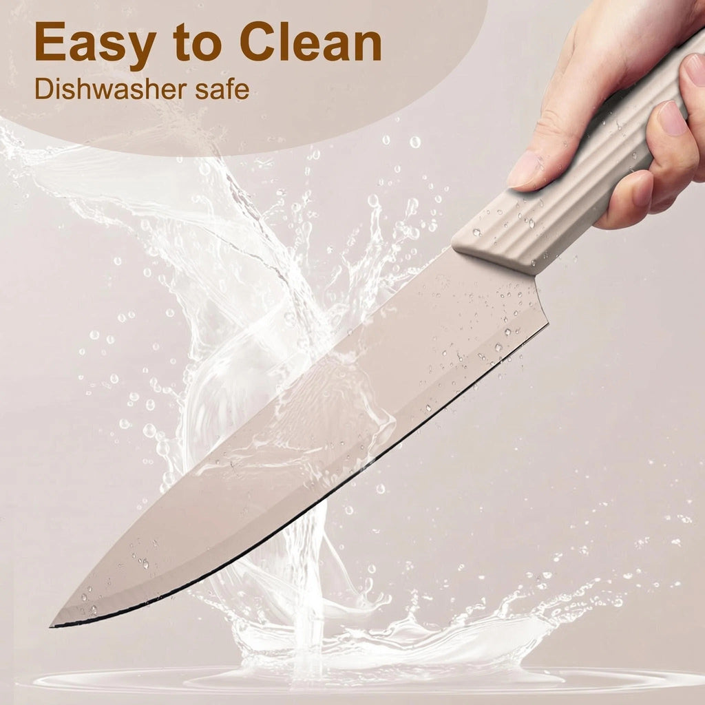 Asoricing Knife Set, Kitchen Utensils Set, Kitchen Essentials, with 6 Blade Guards, 13-Piece Set, PP Handle Anti-Slip, Sturdy and Durable