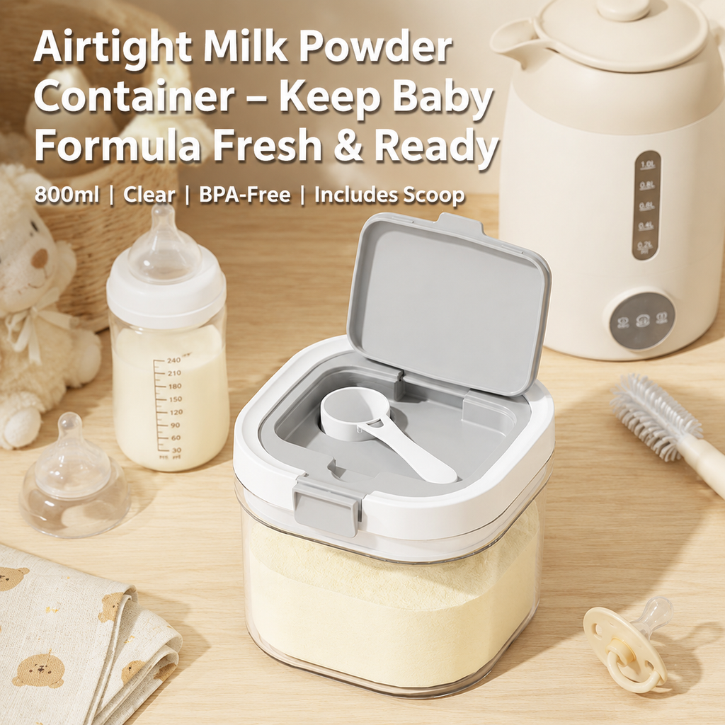 Asoricing Airtight Formula Container - 27 fl oz Clear Baby Formula Storage Container with Scoop for Travel and Dry Food