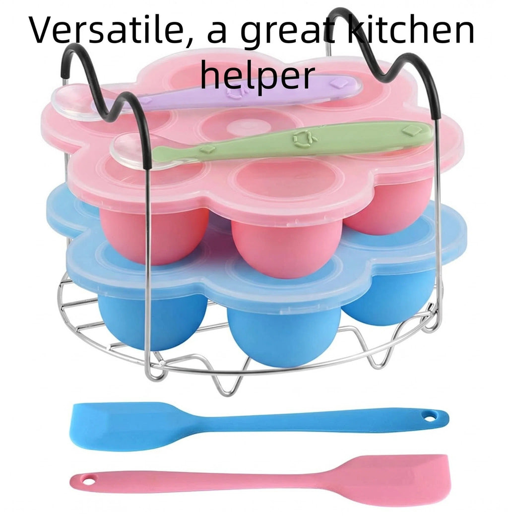 Asoricing 7.7" Stainless Steel Steamer Rack with Silicone Handles, Wire Steaming Tray Trivet for Pressure Cooker, Instant Pot & Air Fryer, for Veggies, Eggs & Meat, Dishwasher Safe