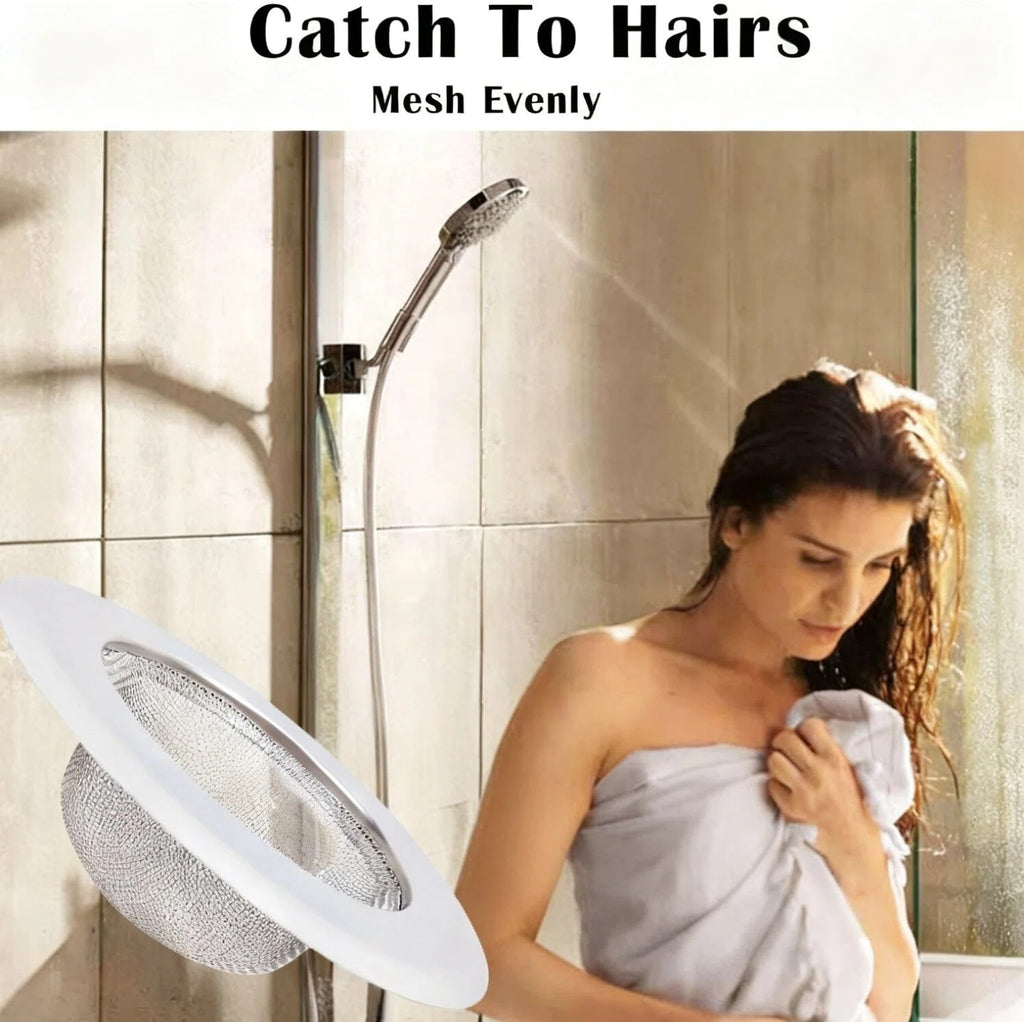 Asoricing 3 Pcs Sink Drain Strainer, Shower Drain Cover, Anti-Clogging, Stainless Steel Material, Common for Kitchen, Toilet, and Sewer