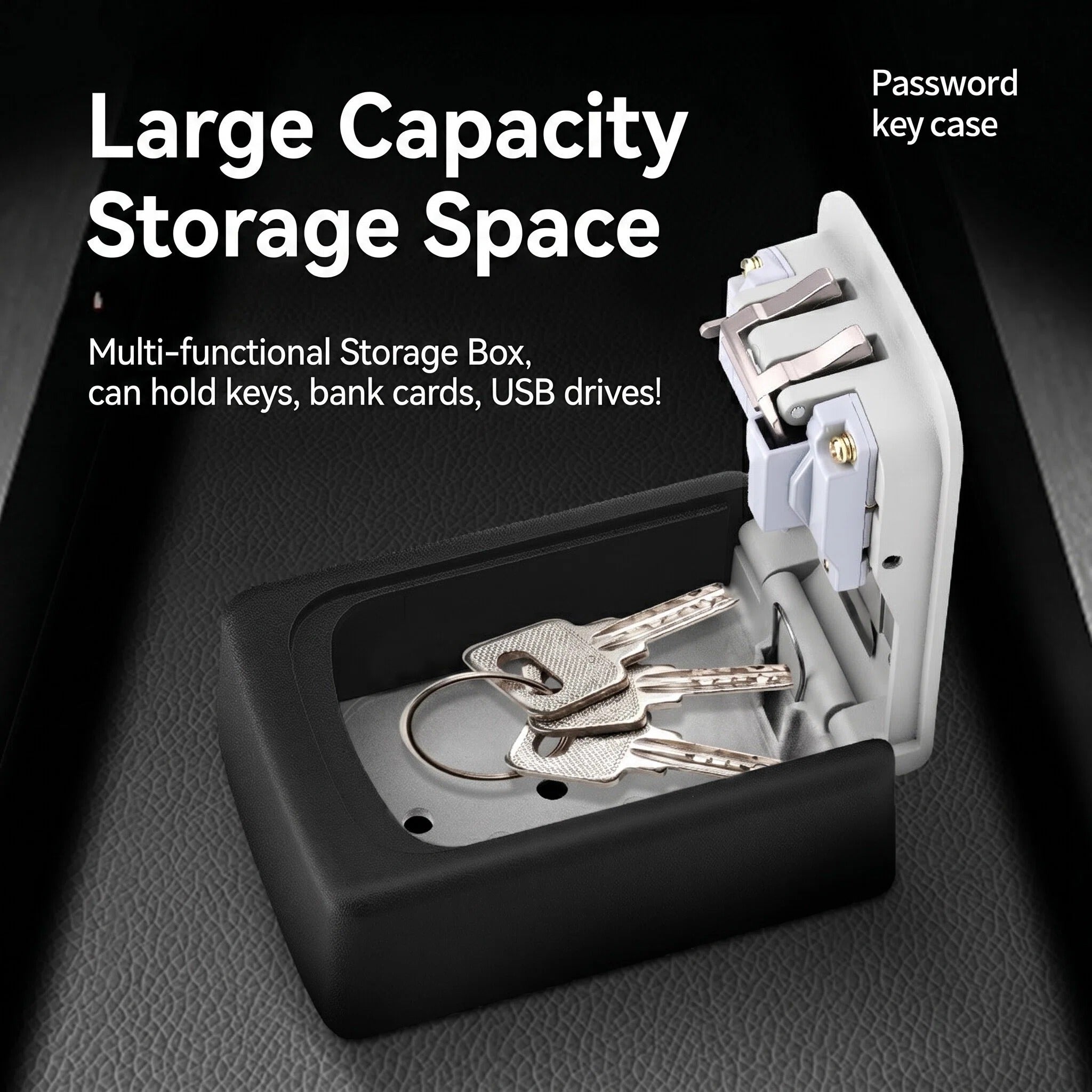 Asoricing Key Lock Box, Portable Wall Mount Lockbox Security Safe Box for Outside Outdoor Home Office Door Handle House Key, Gray