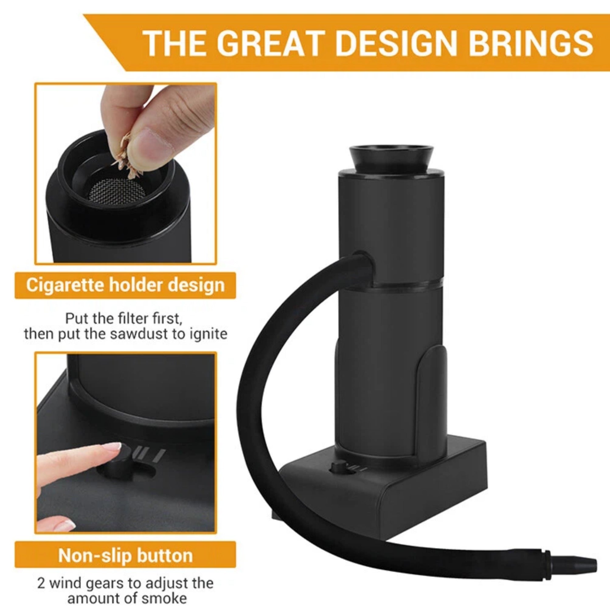 Asoricing Smoking Gun Food Smoker, Portable Handheld Smoke Infuser for Kitchen, Steak, Salmon, Cocktails, Molecular Gastronomy, Cold Smoke Generator, Black