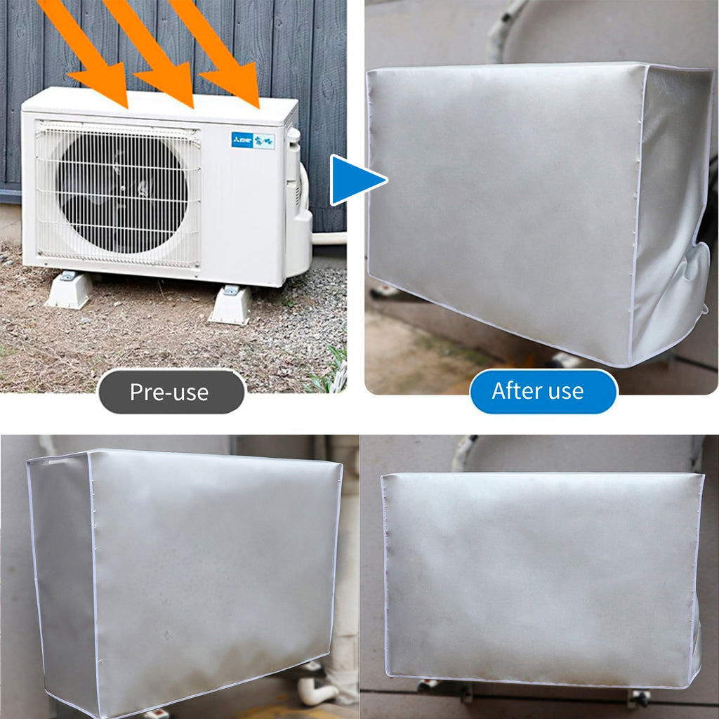 Asoricing AC Shade, Air Conditioner Cover, Outdoor Air Conditioning Hood Protector, Dust Proof and Light Blocking, Silvery