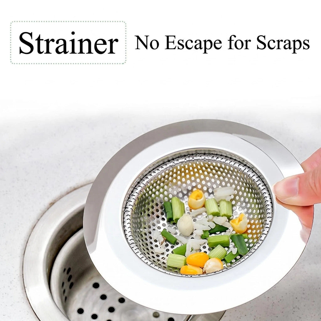 Asoricing Sink Drain Strainer, Kitchen Sink Drain Strainer, Stainless Steel Material, Prevent Blockage, Durable and Long-Lasting, Wide Edge Kitchen Sink Filter (3 Pack)