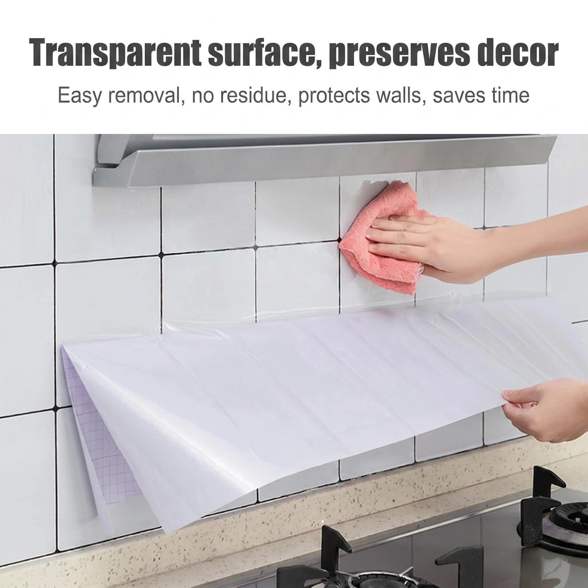 Asoricing Clear Contact Paper, Clear Wall Protector, Self-Adhesive, Kitchen Backsplash Wall Protector for Cupboard Doors, Walls, Kitchen, 23.6in X 6.56ft