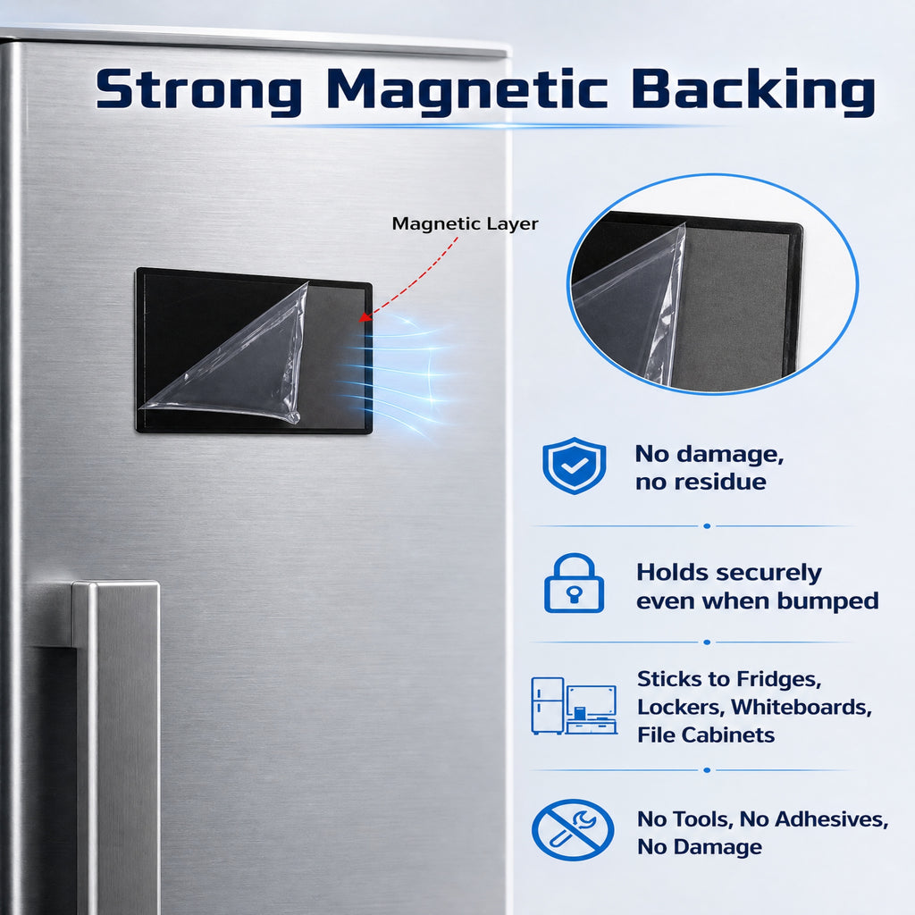 Asoricing 12-Pack Magnetic PVC Photo Frames, 5 x 7 Inches Reusable Picture Frame Magnets for Refrigerator, Locker & Whiteboard, Photo Display for Home or Office