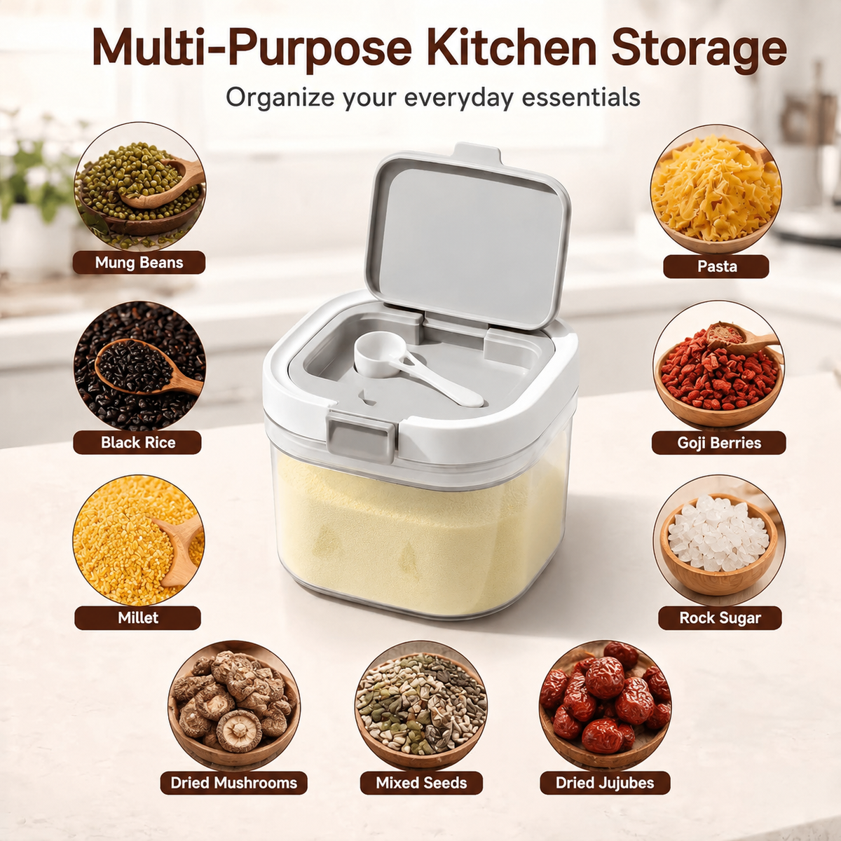 Asoricing Airtight Formula Container - 27 fl oz Clear Baby Formula Storage Container with Scoop for Travel and Dry Food