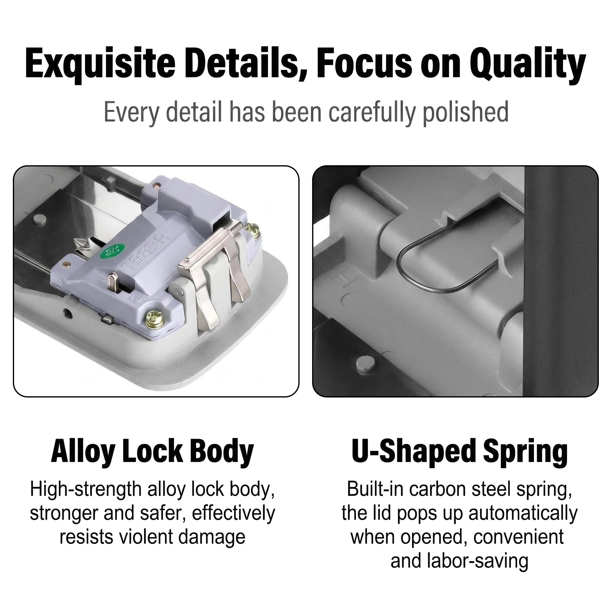 Asoricing Key Lock Box, Portable Wall Mount Lockbox Security Safe Box for Outside Outdoor Home Office Door Handle House Key, Black