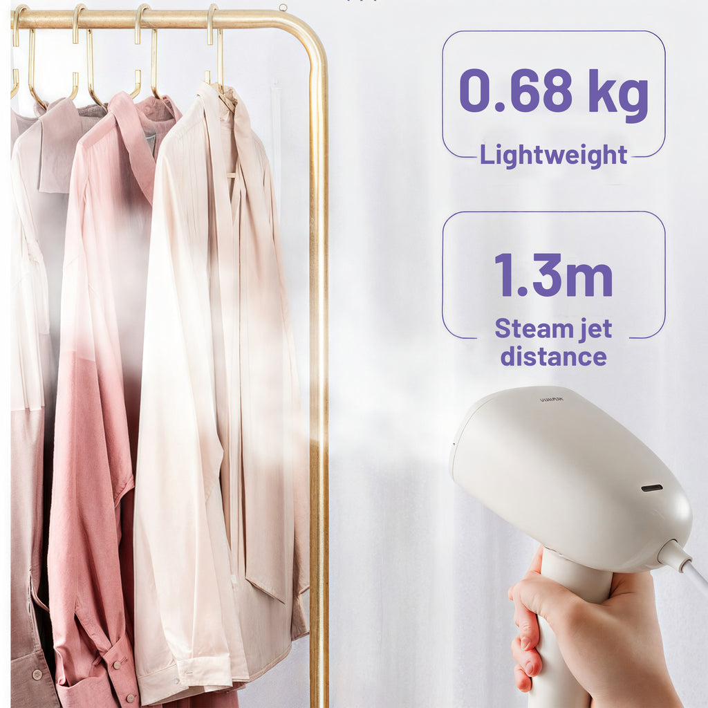 Asoricing Steamer for Clothes, Handheld Garment Steamer for Clothes, Flat Iron and Steam Press in One, Portable, High-Powered, Large Water Tank, Beige