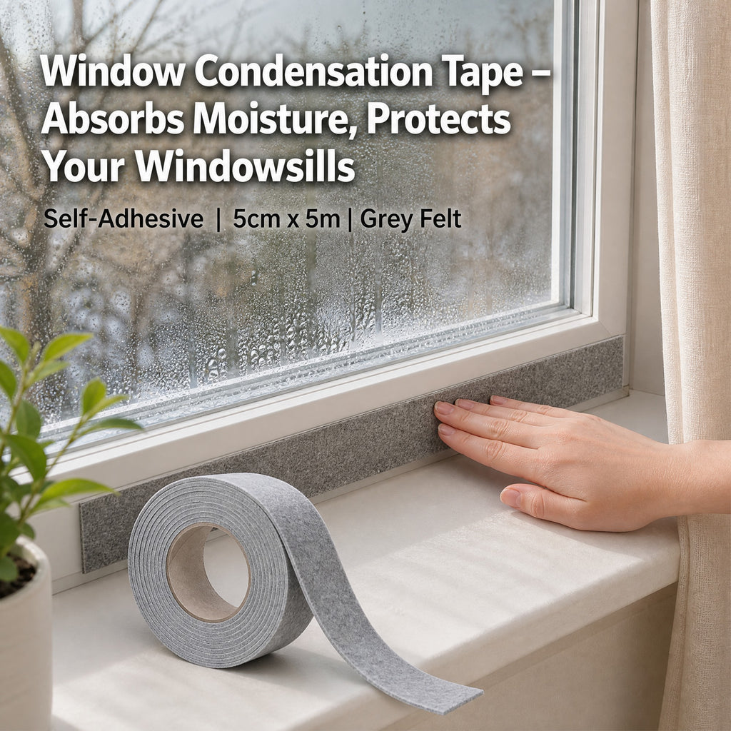 Asoricing 3 Rolls Window Condensation Absorber Strip, 16.4 ft x 2 in Felt Moisture Tape for Window Sills