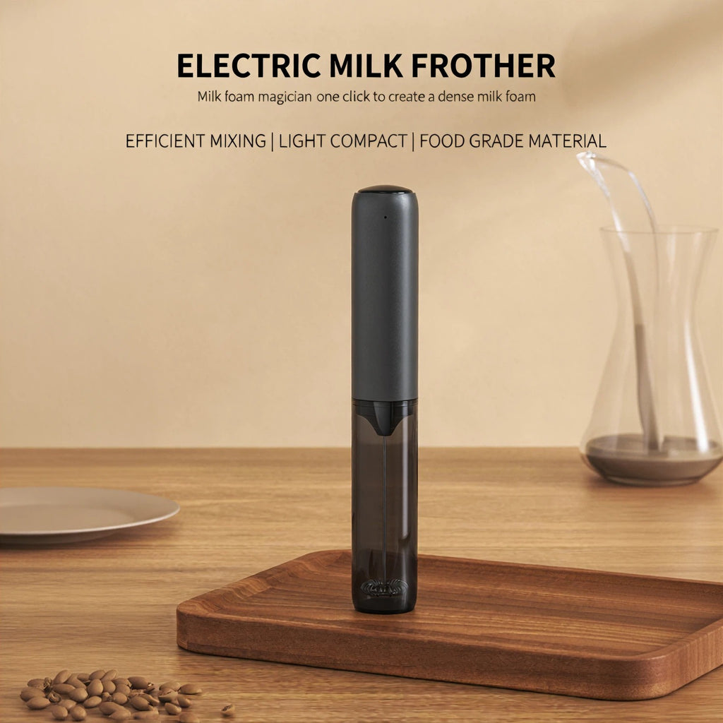 Asoricing Frother, Milk Frother, Handheld Frother, 304 Stainless Steel Material, Low Decibel Noise-Free, Portable, Equipped with Storage Sleeve, Black