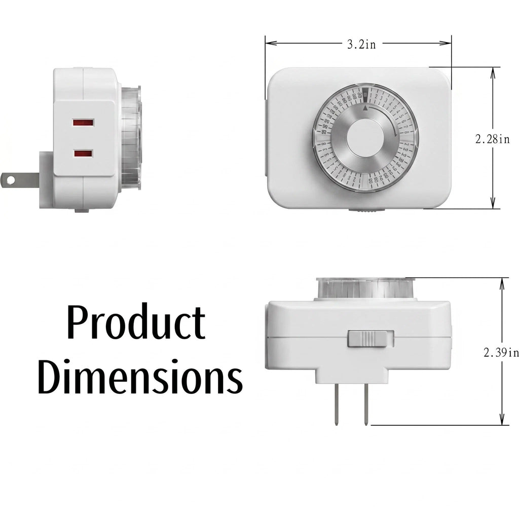Asoricing Mechanical Outlet Timer, 24-Hour Programmable Plug-in Timer Switch, 30-Minute Intervals for Lights, Fans, Water Heaters, Fish Tanks & Device Charging