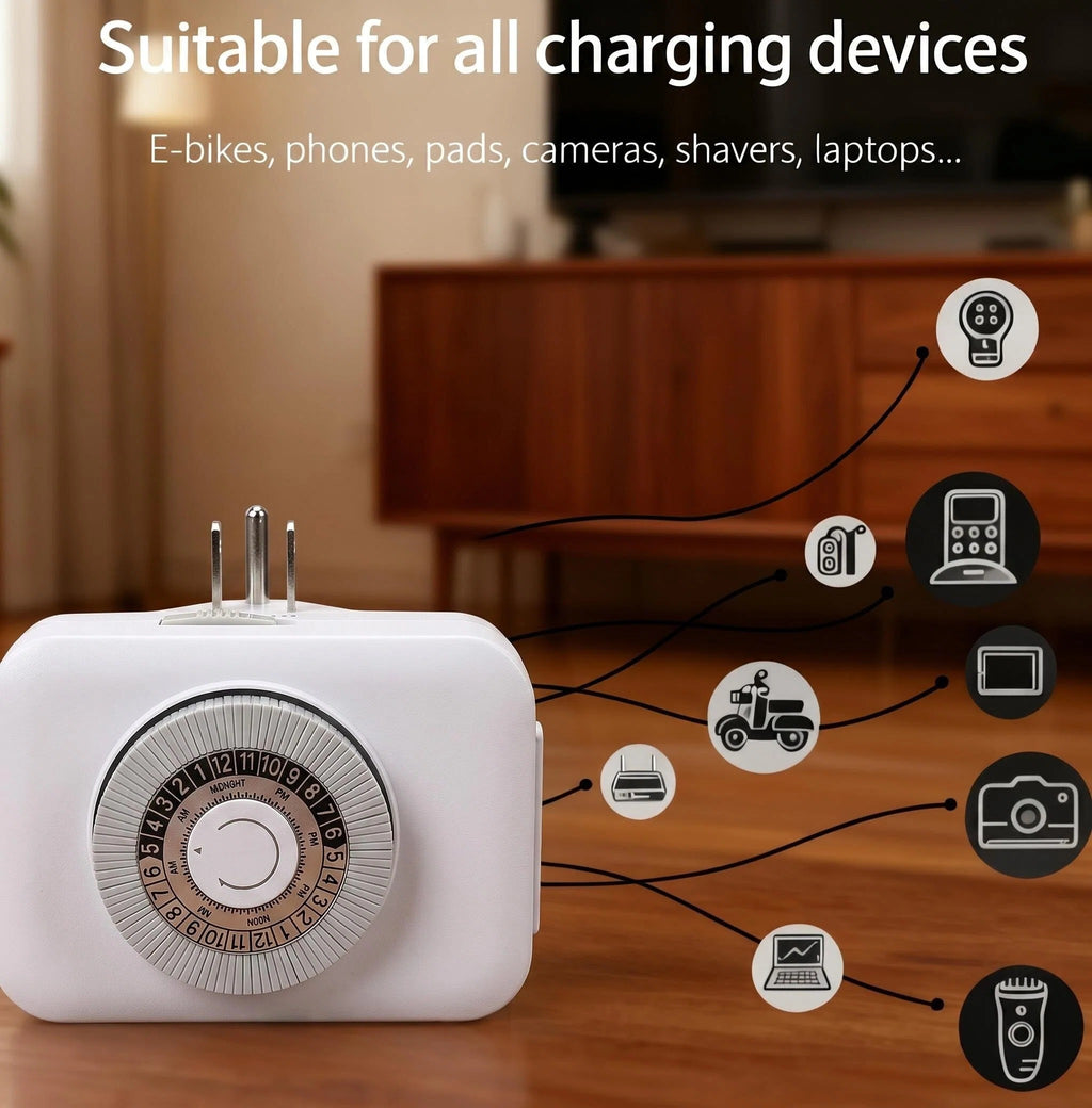 Asoricing Mechanical Outlet Timer, 24-Hour Programmable Plug-in Timer Switch, 30-Minute Intervals for Lights, Fans, Water Heaters, Fish Tanks & Device Charging
