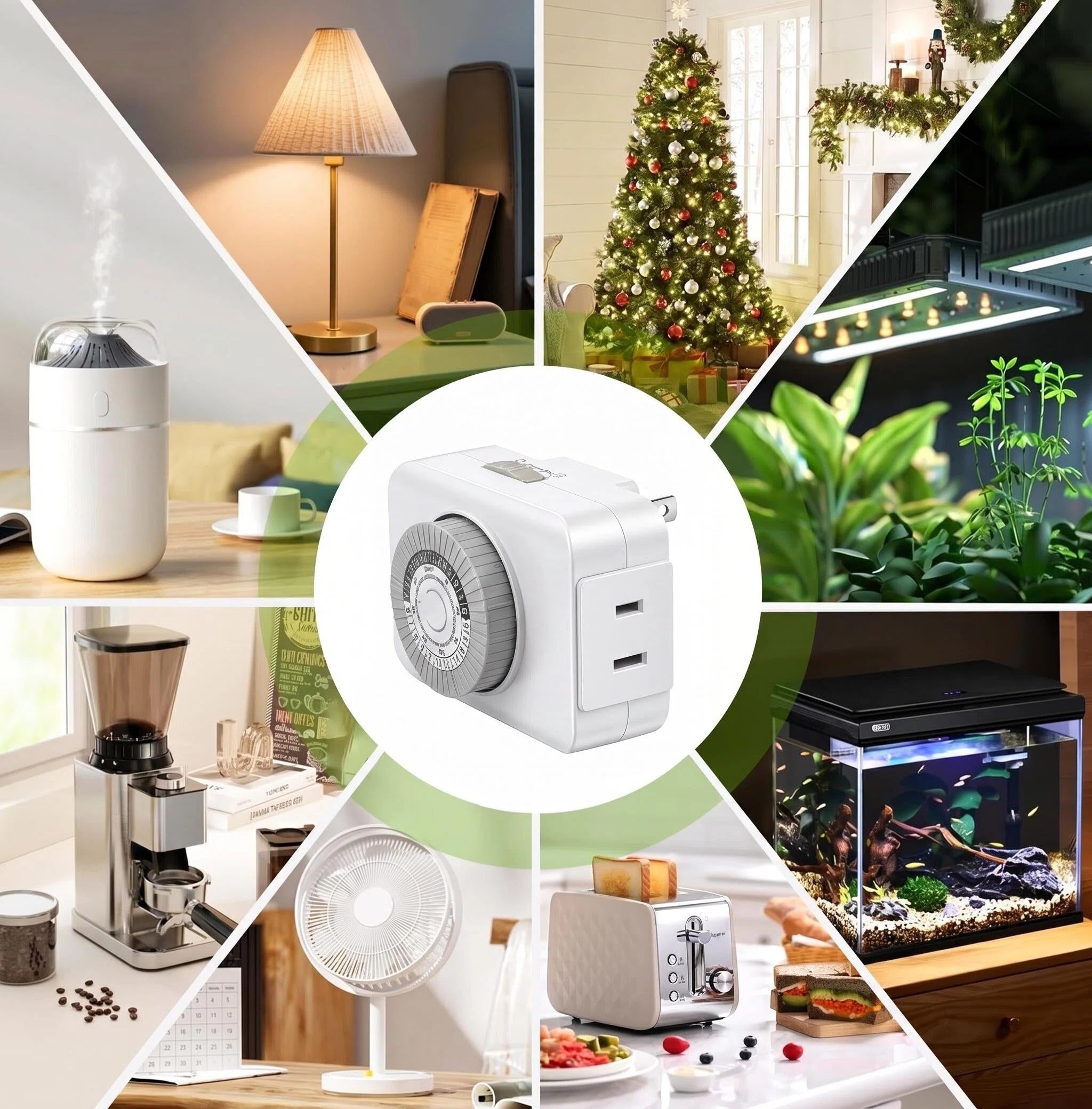 Asoricing Mechanical Outlet Timer, 24-Hour Programmable Plug-in Timer Switch, 30-Minute Intervals for Lights, Fans, Water Heaters, Fish Tanks & Device Charging