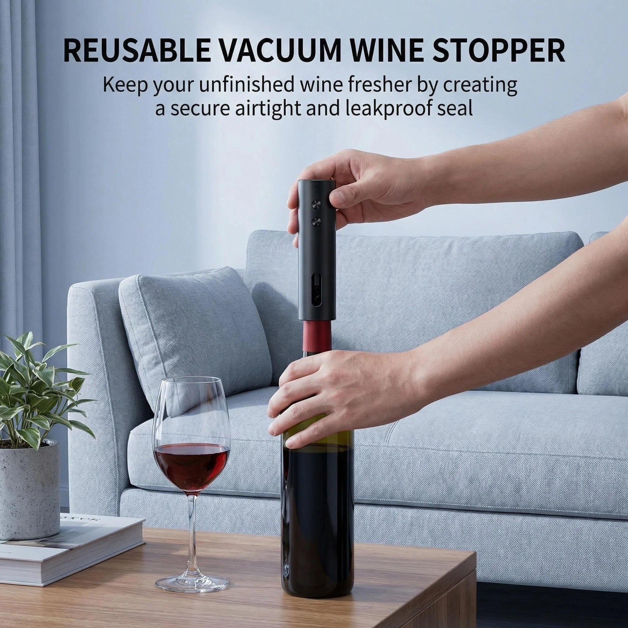 Asoricing Electric Wine Opener Rechargeable, Automatic Wine Opener Cordless Cork Remover, Elegant Red ABS+PC Wine Bottle Opener for Home Bar Restaurant Wedding Gift