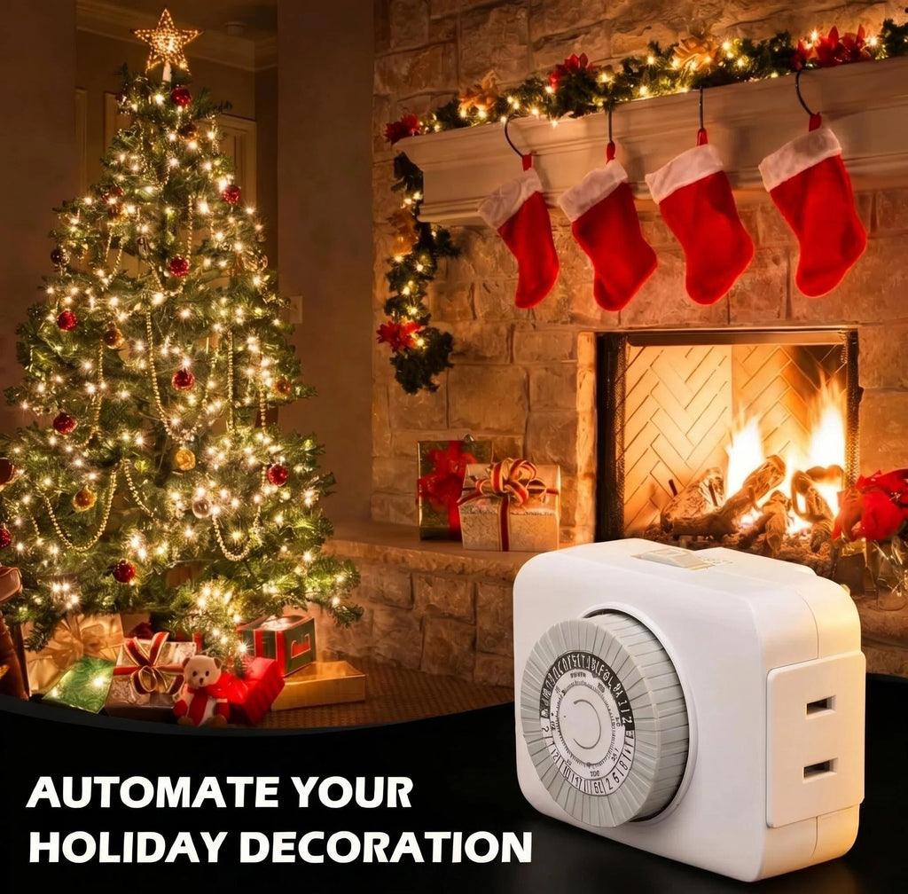 Asoricing Mechanical Outlet Timer, 24-Hour Programmable Plug-in Timer Switch, 30-Minute Intervals for Lights, Fans, Water Heaters, Fish Tanks & Device Charging