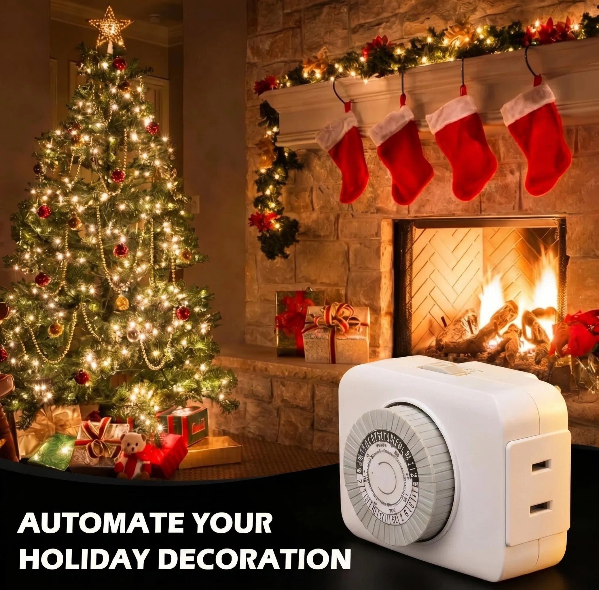 Asoricing Mechanical Outlet Timer, 24-Hour Programmable Plug-in Timer Switch, 30-Minute Intervals for Lights, Fans, Water Heaters, Fish Tanks & Device Charging