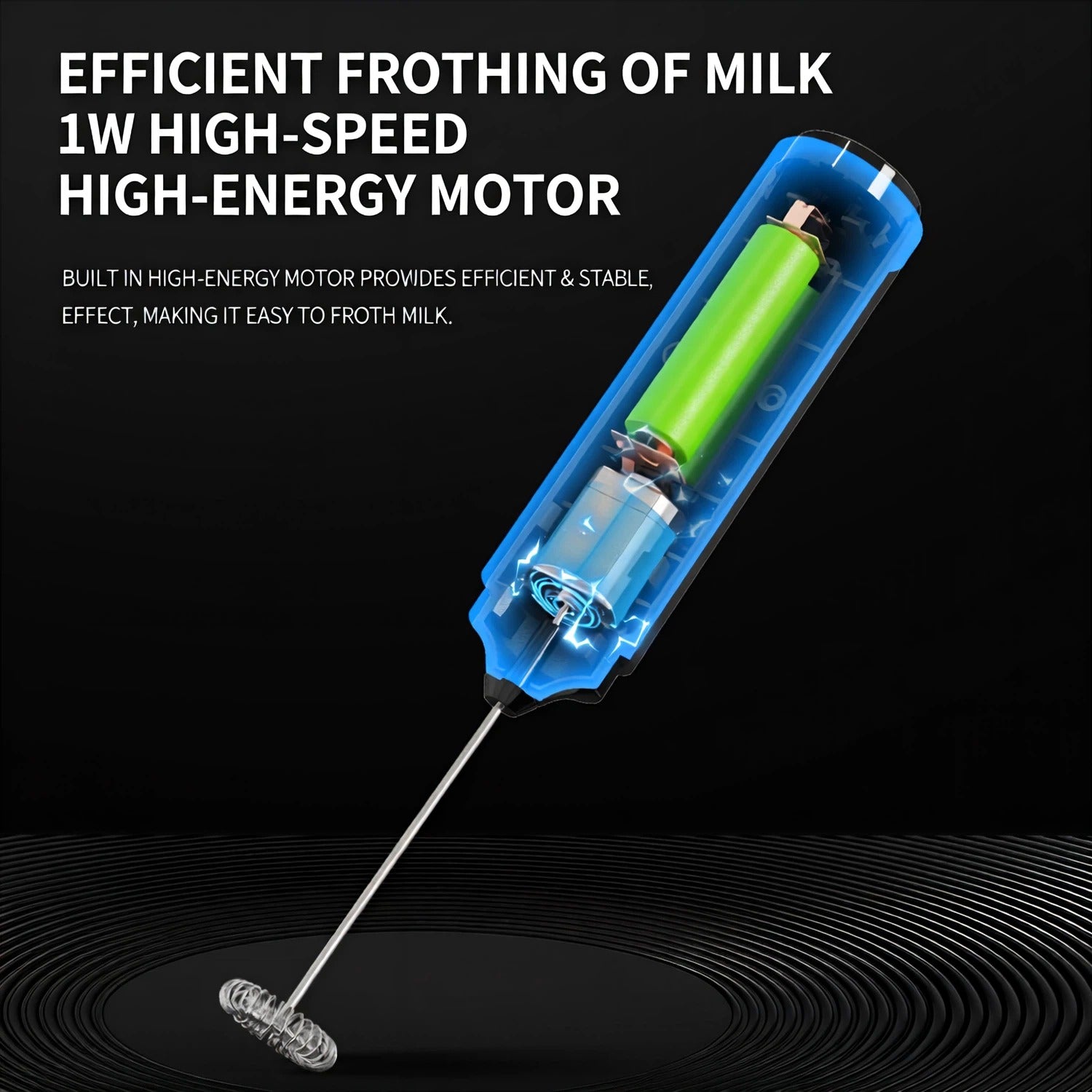Asoricing Frother, Milk Frother, Handheld Frother, 304 Stainless Steel Material, Low Decibel Noise-Free, Portable, Equipped with Storage Sleeve, Black