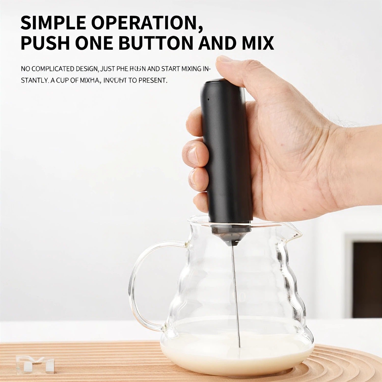 Asoricing Frother, Milk Frother, Handheld Frother, 304 Stainless Steel Material, Low Decibel Noise-Free, Portable, Equipped with Storage Sleeve, Black