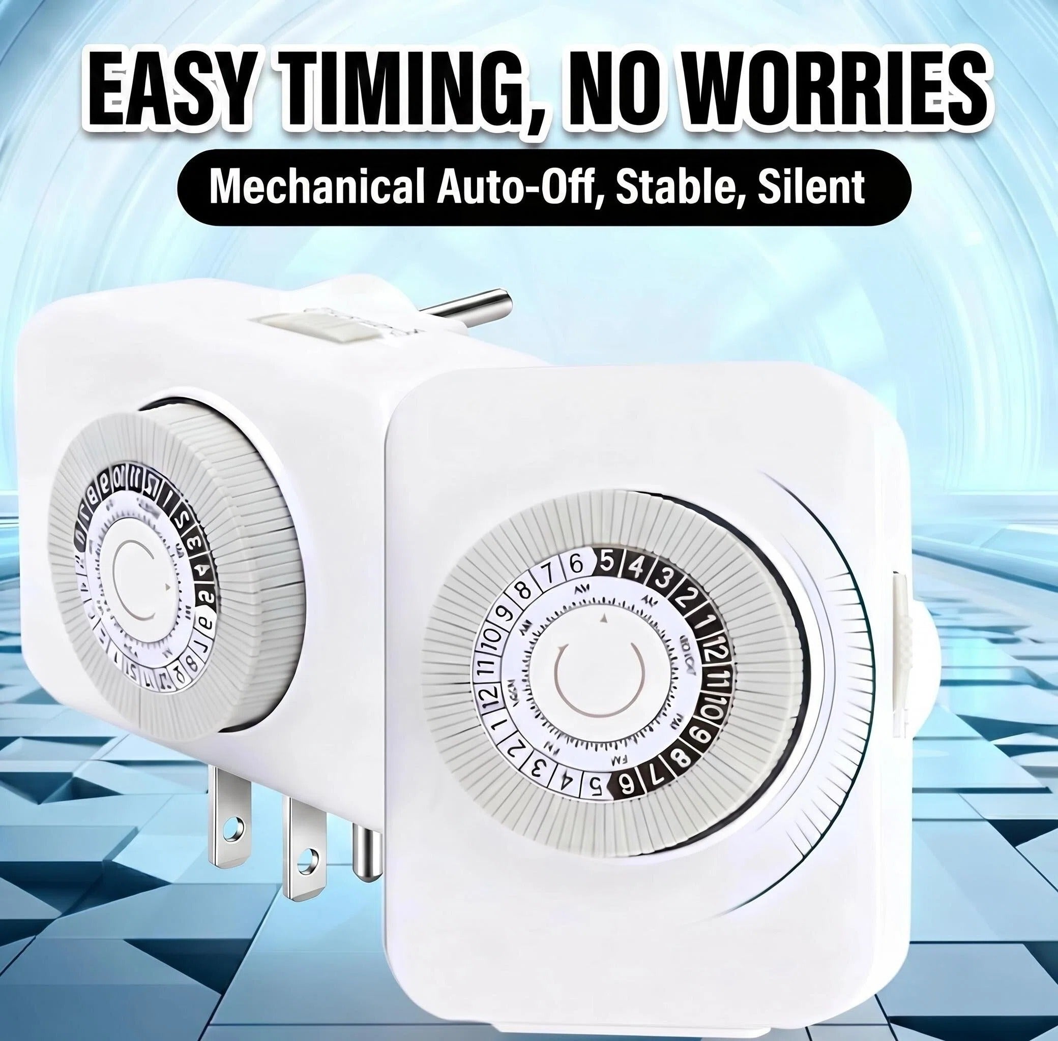Asoricing Mechanical Outlet Timer, 24-Hour Programmable Plug-in Timer Switch, 30-Minute Intervals for Lights, Fans, Water Heaters, Fish Tanks & Device Charging